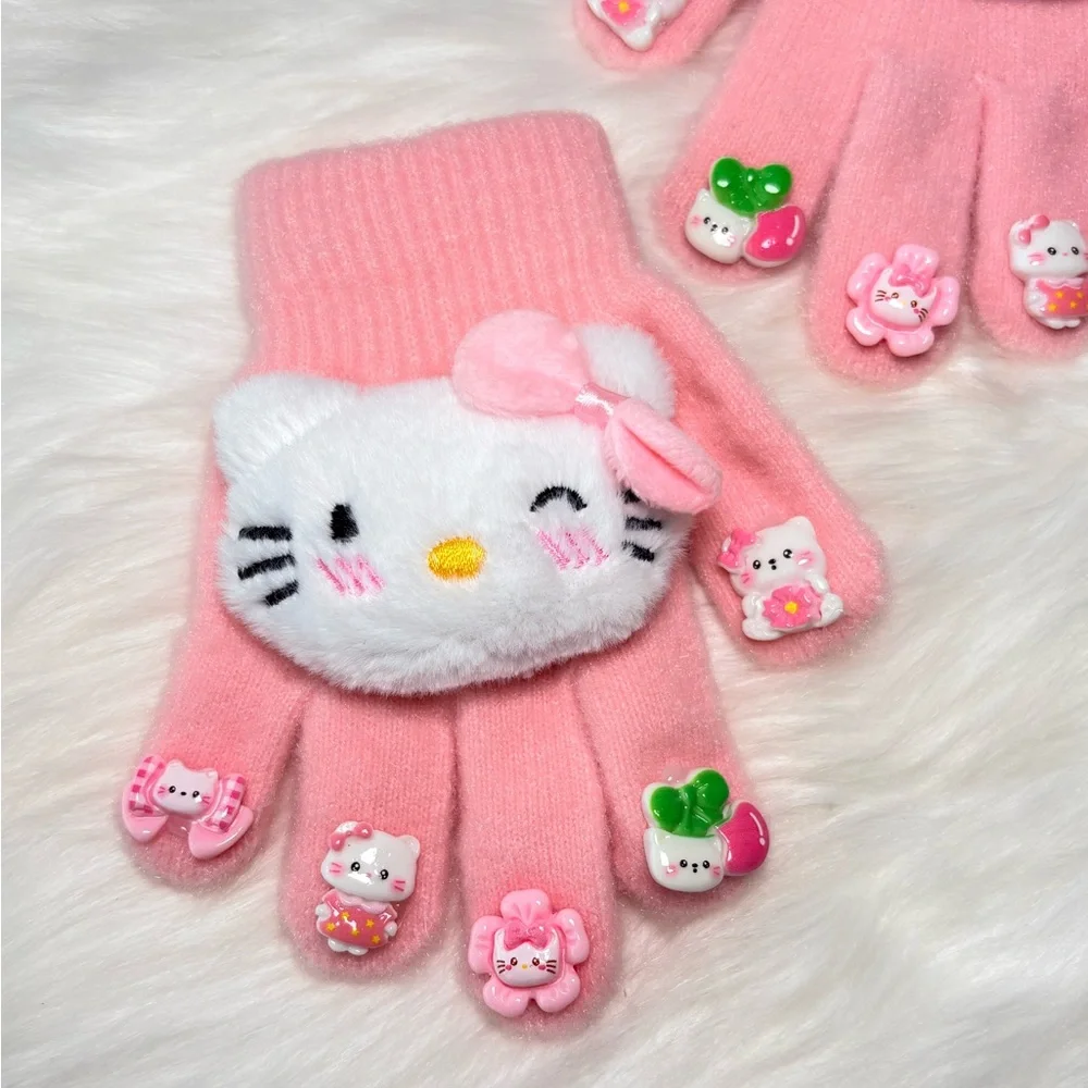Cute Hello Kitty‎ Kids Fuzzy Gloves